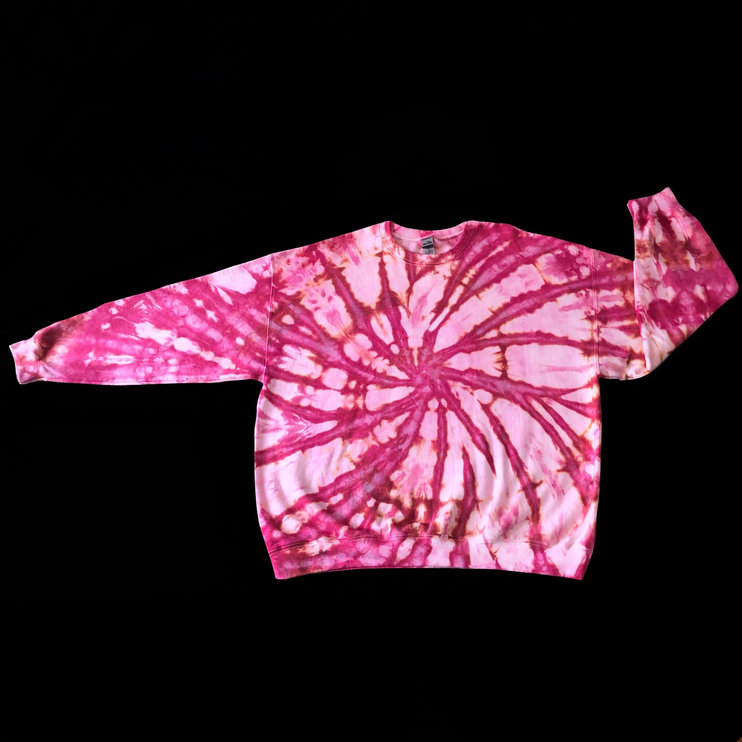 2XL red crewneck sweatshirt: handmade tie-dye