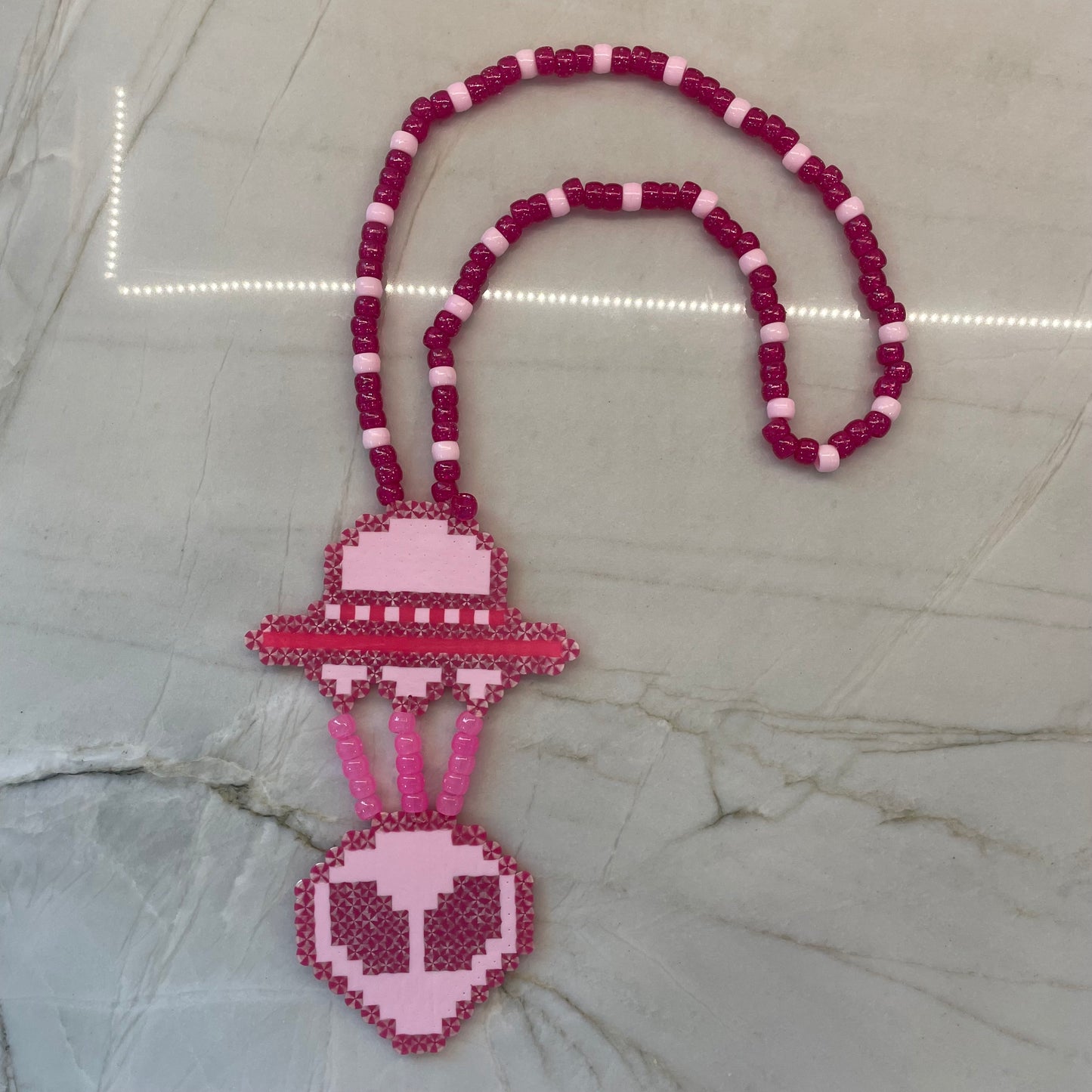 Alien abduction Perler necklace
