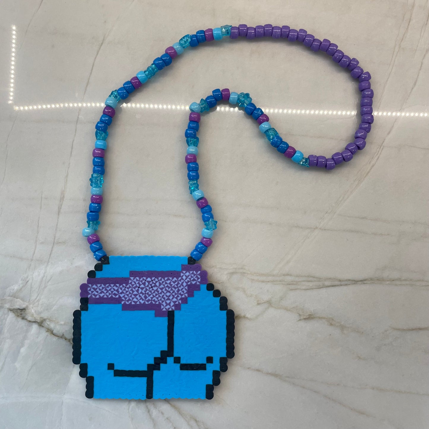 Alien booty Perler necklace