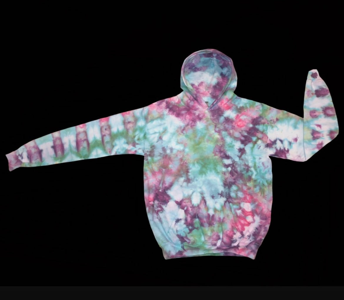 Youth XL (18-20) hoodie: handmade tie-dye