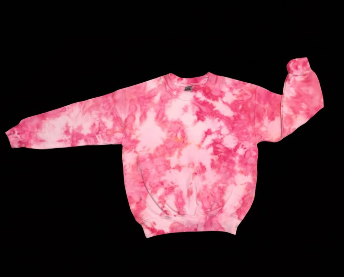 Youth XS crewneck: handmade tie-dye