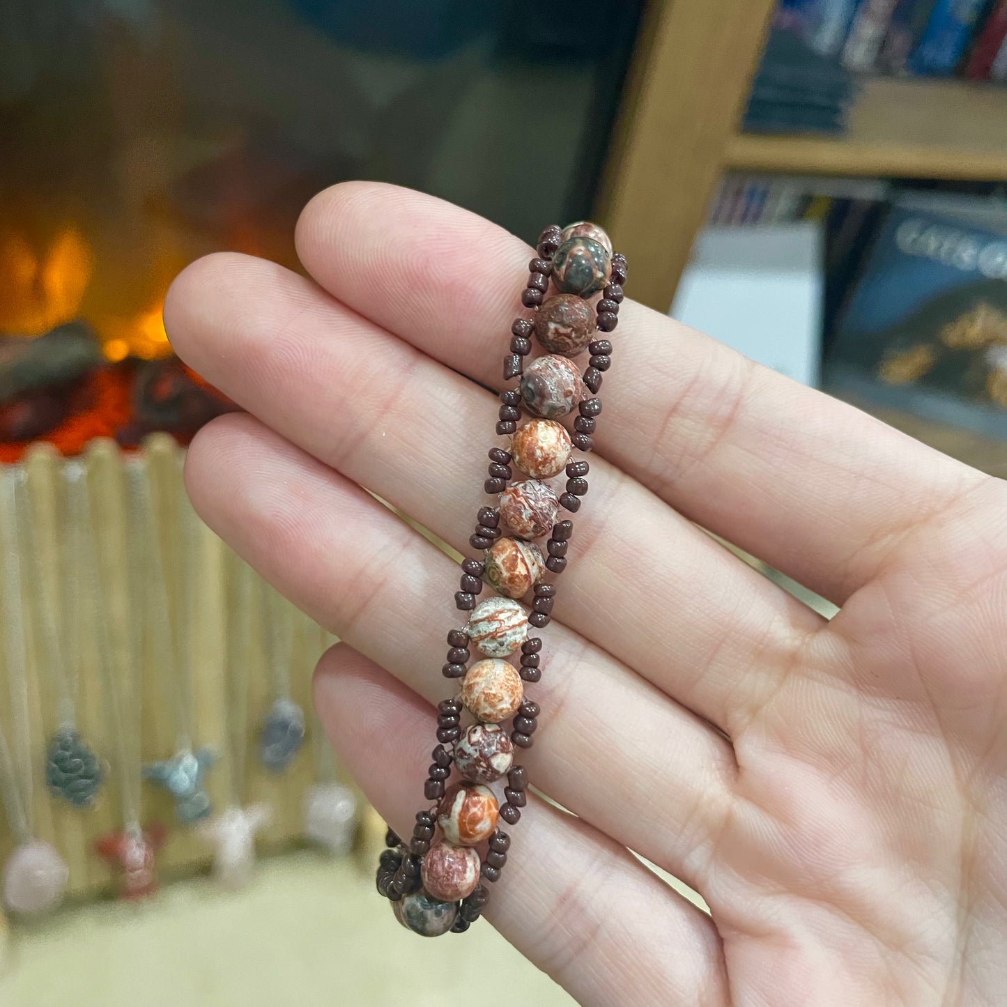 Ladder Bracelet: Leopard Skin Jasper