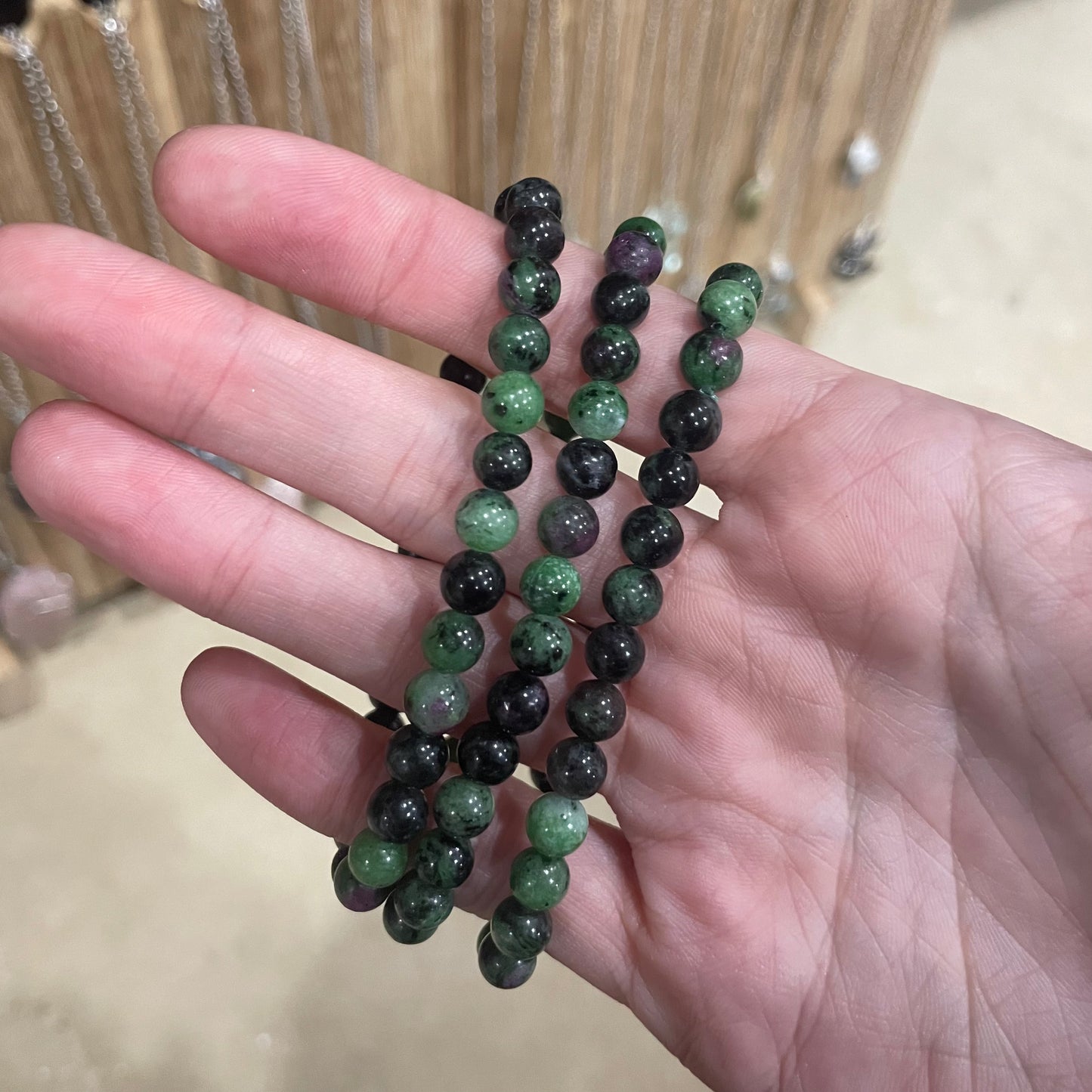 Stretch Bracelets: Ruby Zoisite