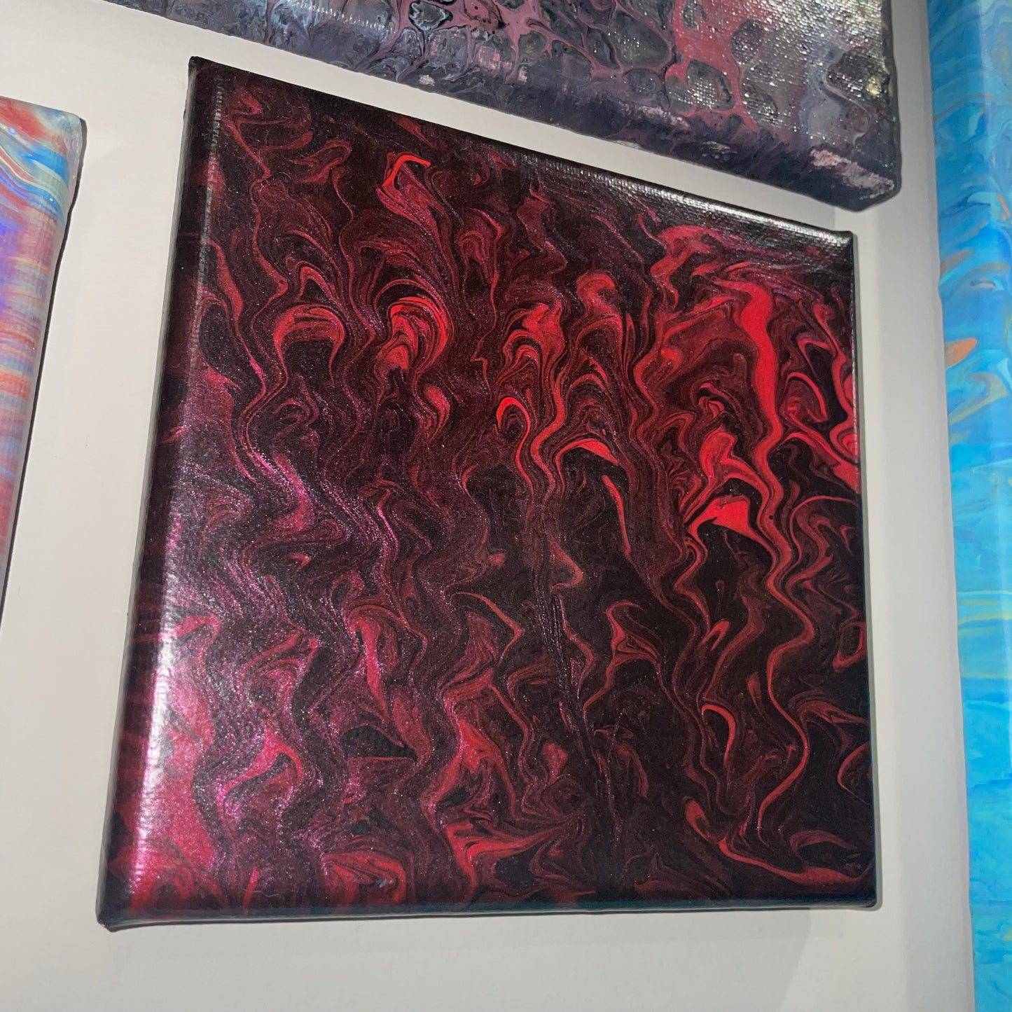 "Dysphoria" - 6x6 Acrylic Pour (inspired by RΞZZ)