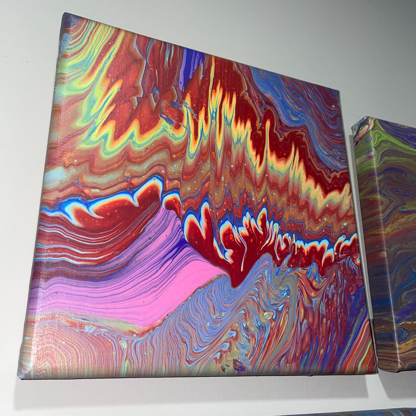 "Celestial Harmony" - 8x8 Acrylic Pour