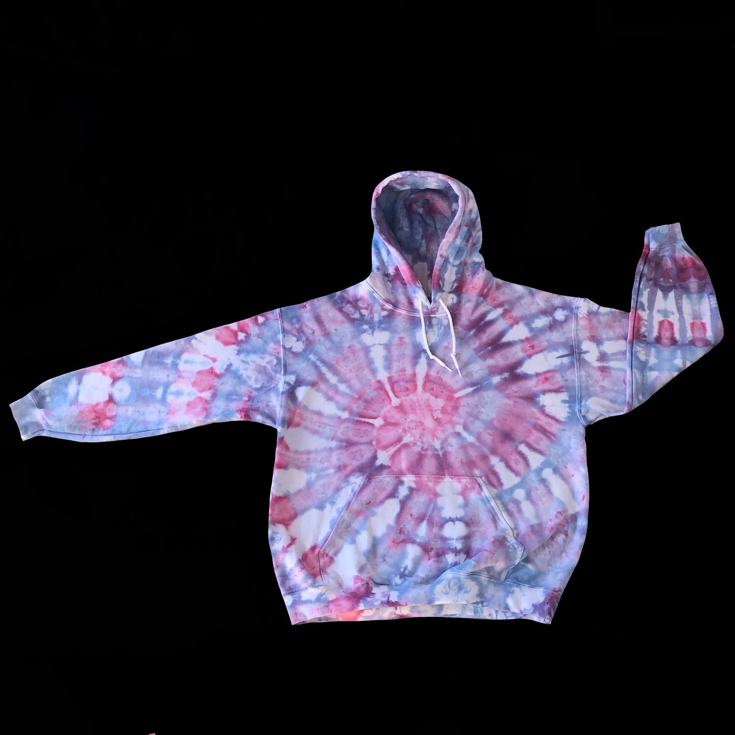 L purple hoodie: handmade tie-dye