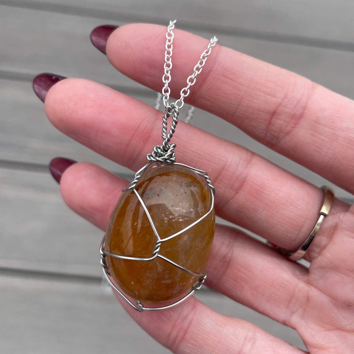 Tumbled Honey Calcite Necklace