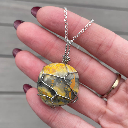 Tumbled Bumblebee Jasper Necklace