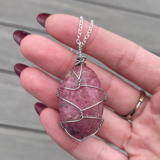 Tumbled Rhodonite Necklace