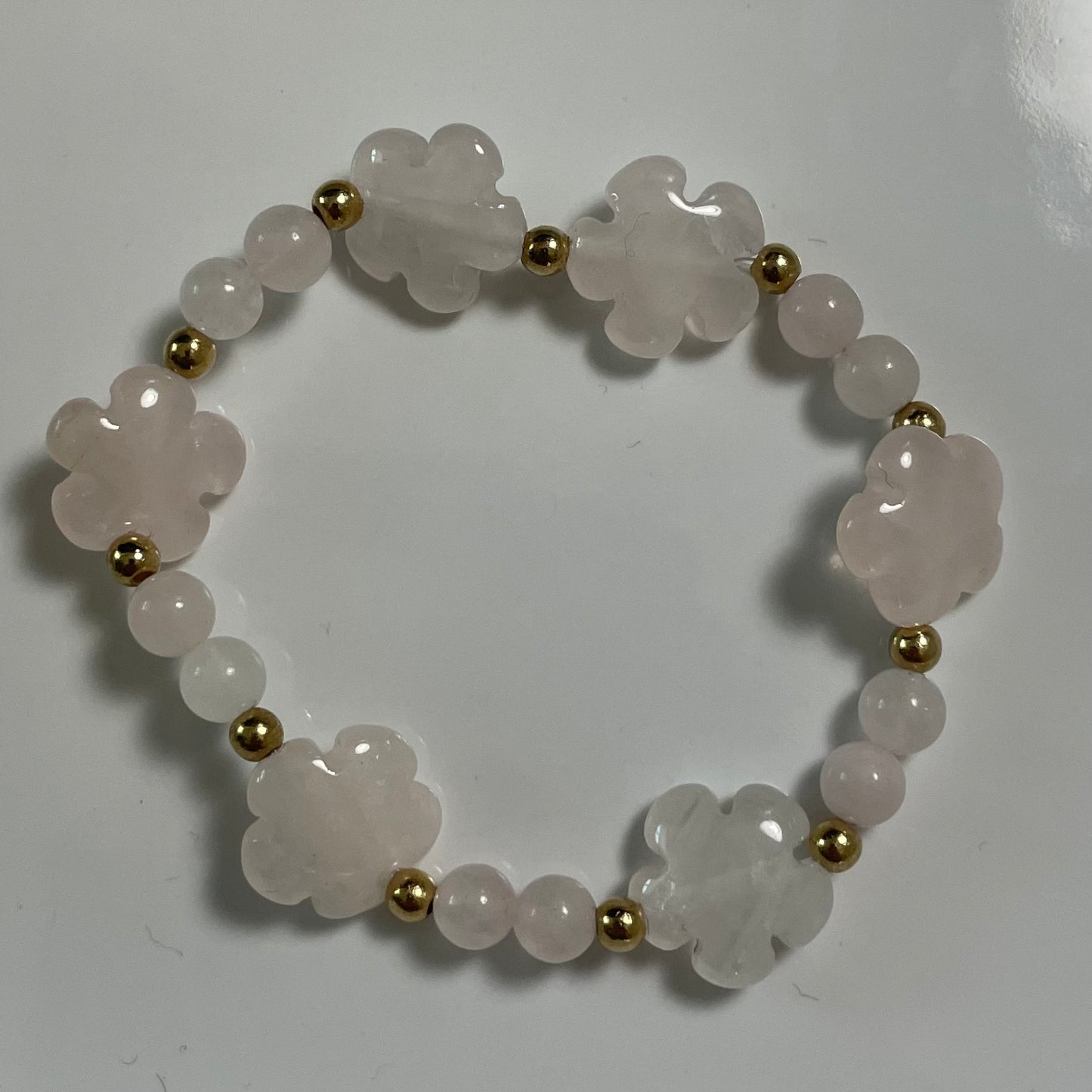 Aura Flower Bracelet: Rose Quartz