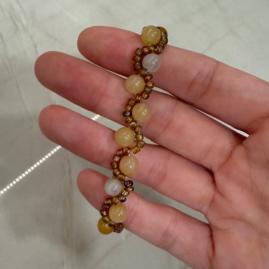 Wavy Bracelet: Honey Calcite