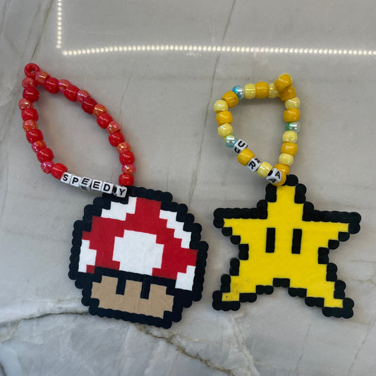 Mushroom & Star Perler pair