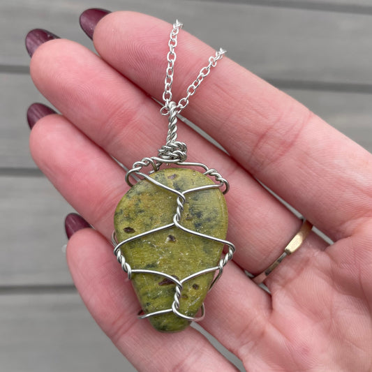 Tumbled Serpentine Necklace