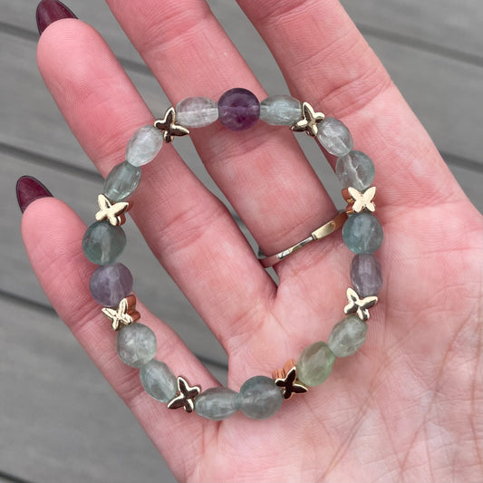 Aura Butterfly Bracelet: Fluorite