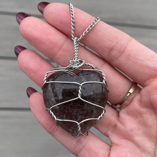 Smoky Quartz Heart Necklace