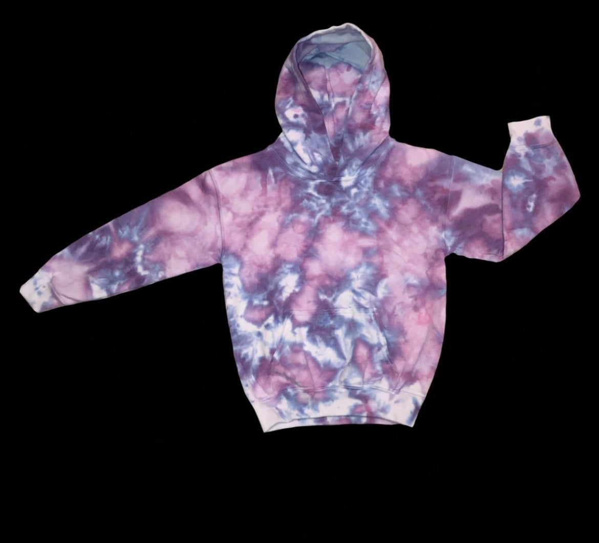 Youth XS (2-4) hoodie: handmade tie-dye