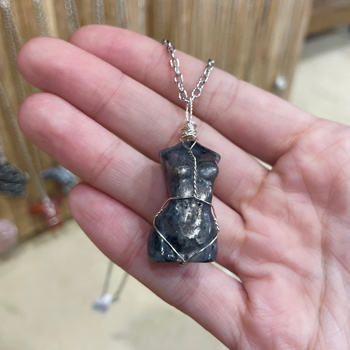 Body Necklace - Larvikite