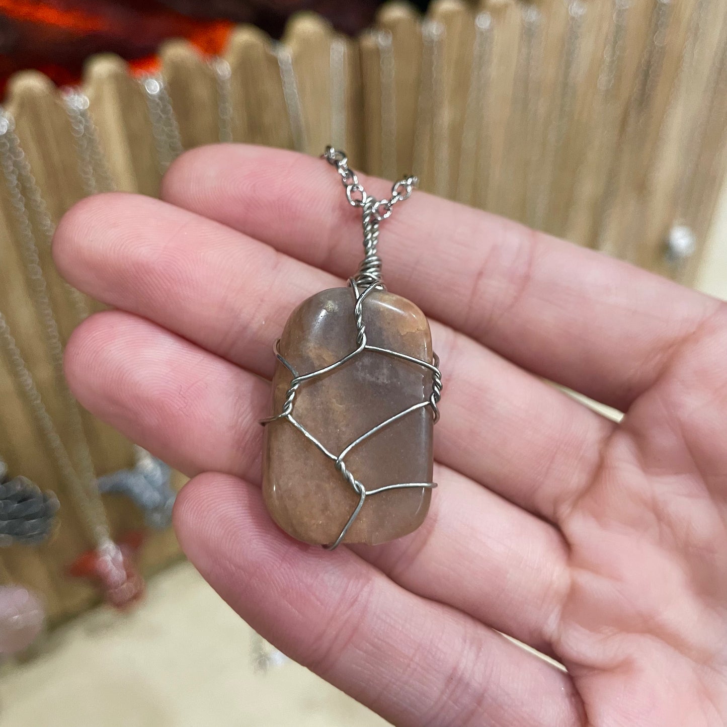 Tumbled Chocolate Moonstone Necklace