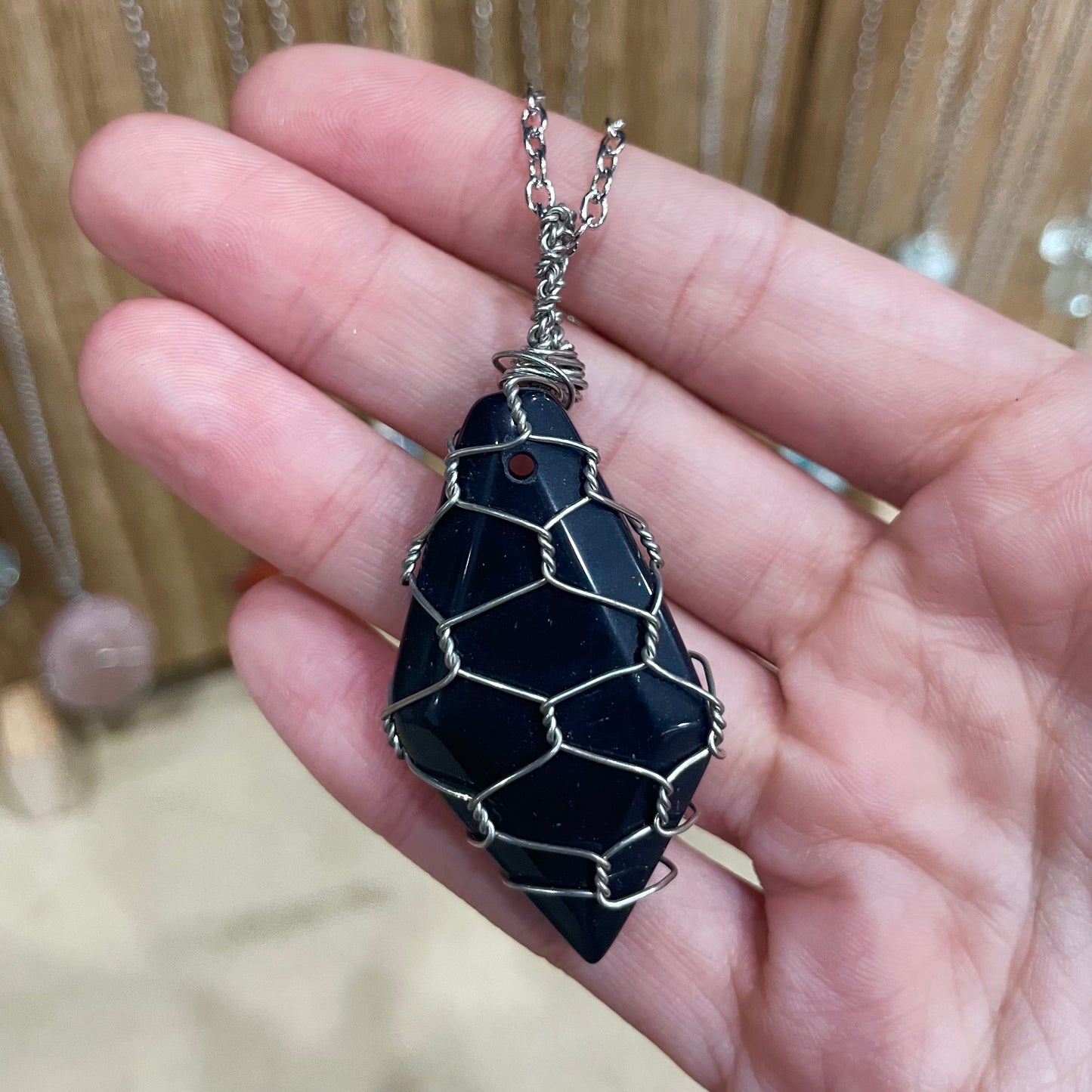 Cabochon necklace: Black Onyx