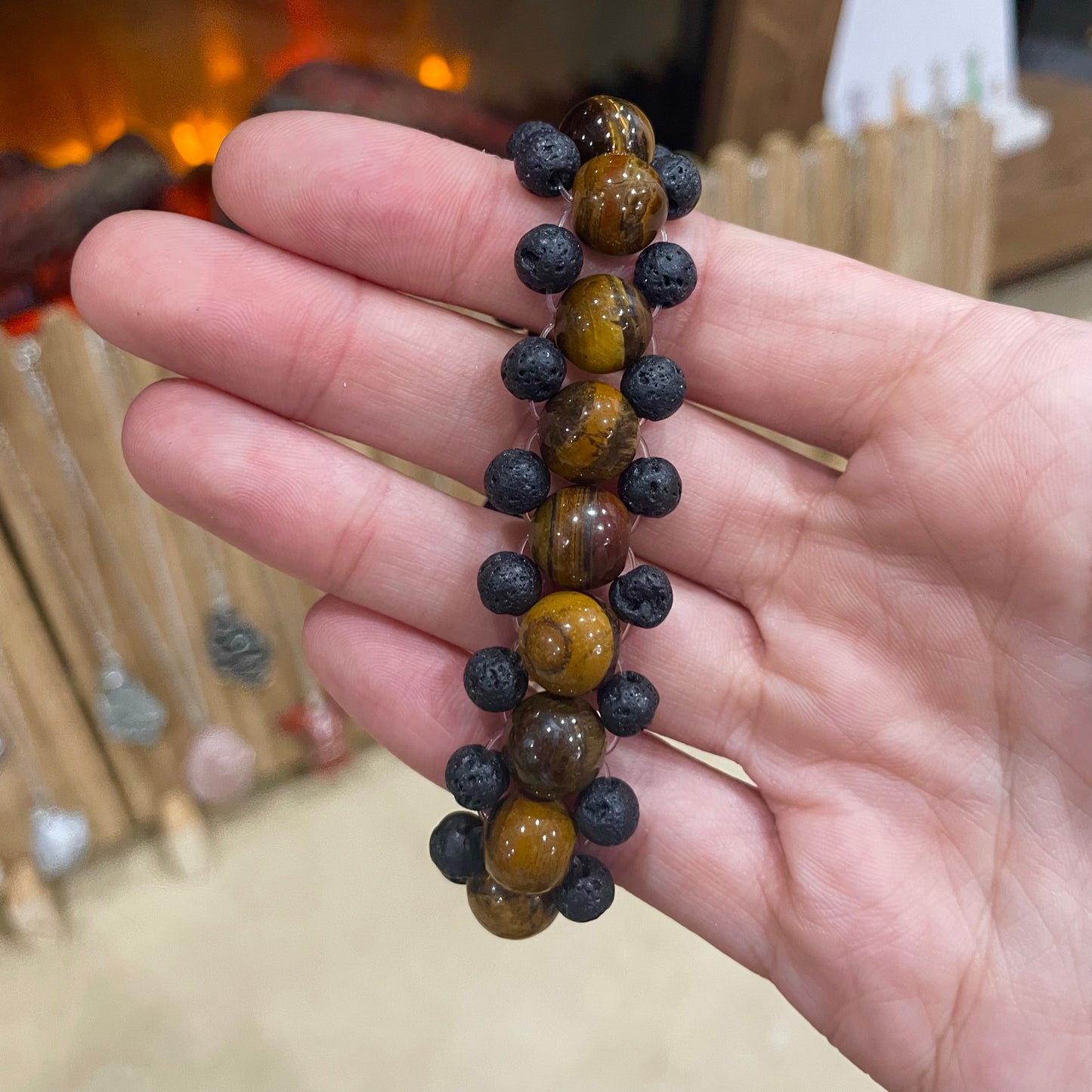 Gravity Bracelet: Tiger's Eye & Lava Stone