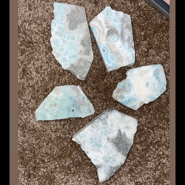 Larimar raw slabs