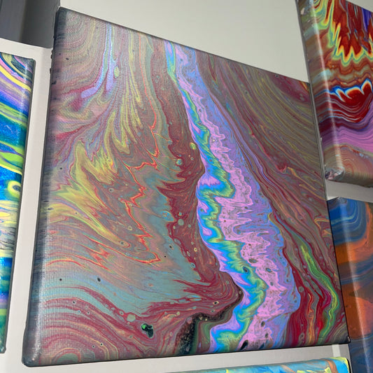 "Galactic Drift" - 8x8 Acrylic Pour