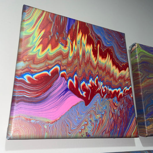 "Celestial Harmony" - 8x8 Acrylic Pour