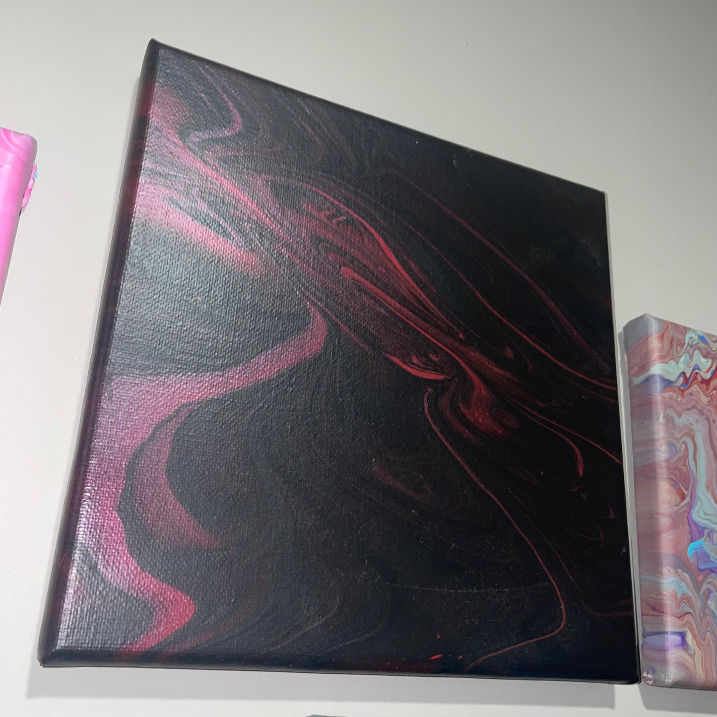 "Relax" - 8x8 Acrylic Pour (inspired by RΞZZ)