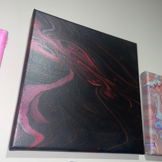 "Relax" - 8x8 Acrylic Pour (inspired by RΞZZ)