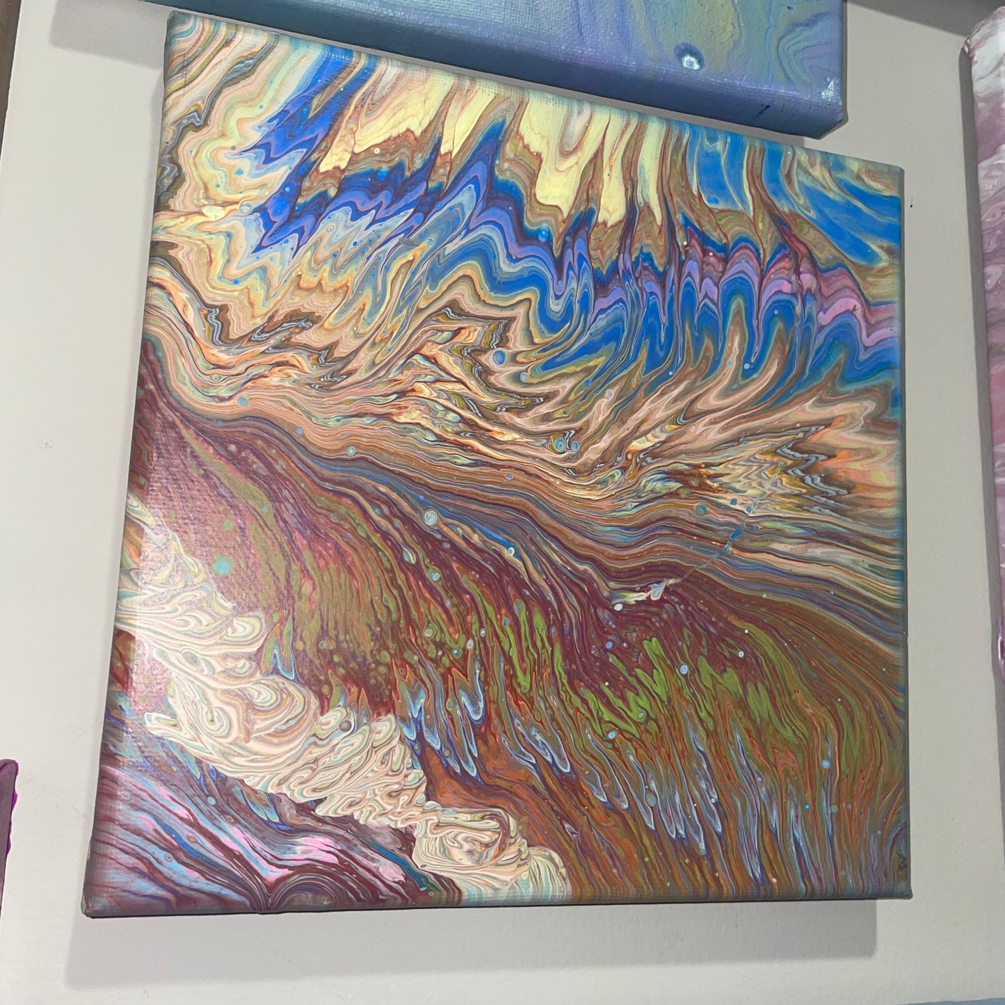 "Ethereal Echoes" - 8x8 Acrylic Pour