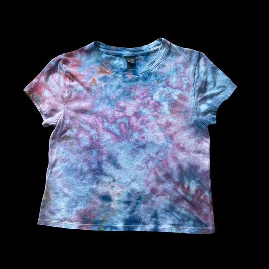 XS cropped tee: handmade tie-dye